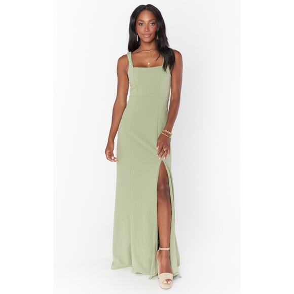 Show Me Your Mumu Paris Gown in Moss Green Stretch L - Picture 2 of 4
